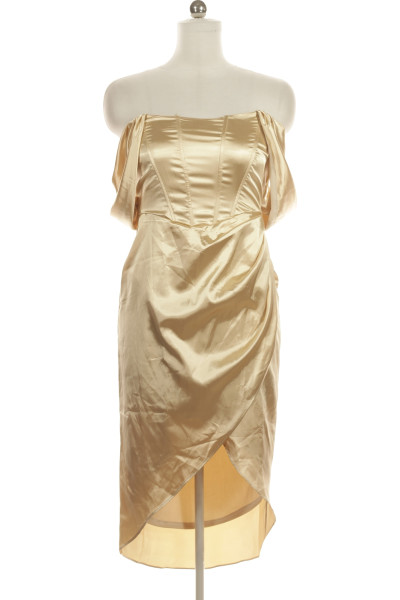 Zlaté Letní šaty S Krátkým Rukávem TFNC Outlet Vel.  40