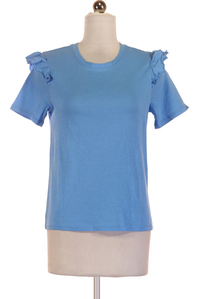 Modré Jednoduché Dámské Tričko S Krátkým Rukávem ONLY Vel.  XS