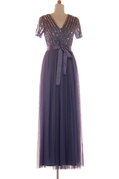 Modré Společenské šaty S Krátkým Rukávem MAYA  Deluxe Vel.  32