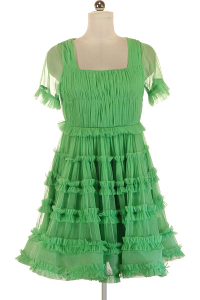 Zelené Společenské šaty S Krátkým Rukávem Warehouse Vel.  42