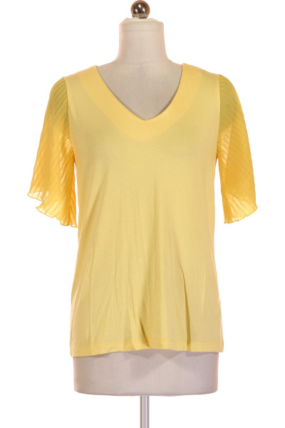 Žluté Jednoduché Dámské Tričko S Krátkým Rukávem PFEFFINGER
