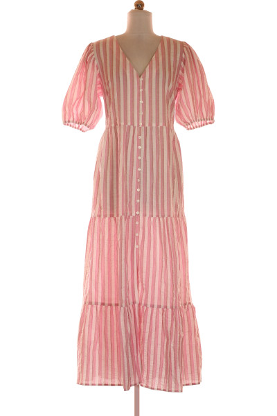 Růžové Letní šaty S Krátkým Rukávem FRNCH Outlet Vel.  L