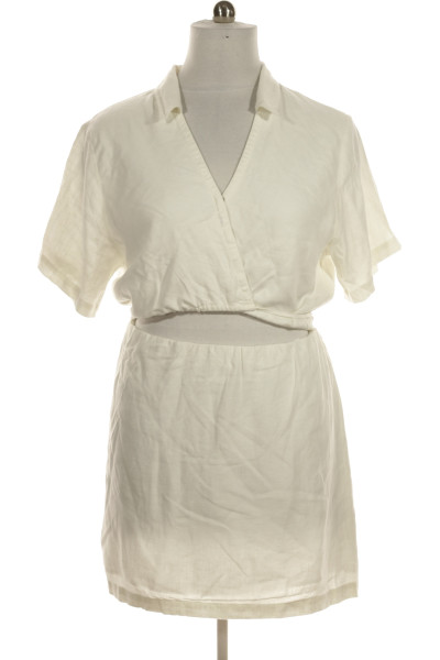 Bílé Lněné Šaty Abercrombie&Fitch Vel.  XL