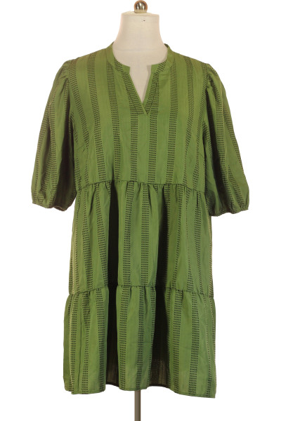 Zelené Letní šaty s Krátkým Rukávem VILA Second hand Vel. 54