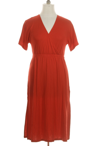 Červené Letní šaty S Krátkým Rukávem Outlet Vel.  L