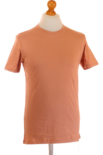 Oranžové Jednoduché Pánské Tričko S Krátkým Rukávem Topman Vel. XS