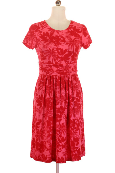 Růžové Letní šaty S Krátkým Rukávem Second Hand Vel.  38