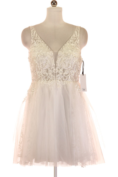 Bílé Svatební šaty Šaty Bez Rukávů Laona Outlet Vel.  42