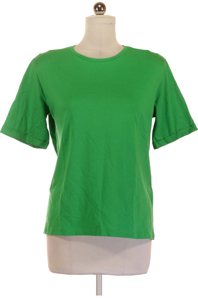 Zelené Jednoduché Dámské Tričko S Krátkým Rukávem VILA Vel. M