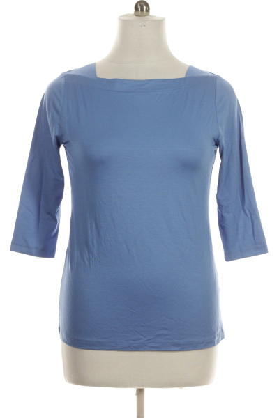 Modré Jednoduché Dámské Tričko S Krátkým Rukávem