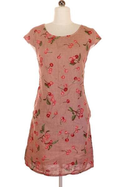 Barevné Lněné Letní šaty S Krátkým Rukávem La Fille Des Fleurs Vel. 36