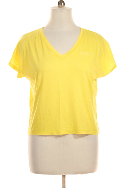 Žluté Jednoduché Dámské Tričko DRYKORN