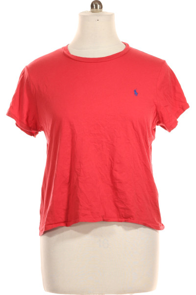 Červené Jednoduché Dámské Tričko S Krátkým Rukávem Ralph Lauren Vel. XXL