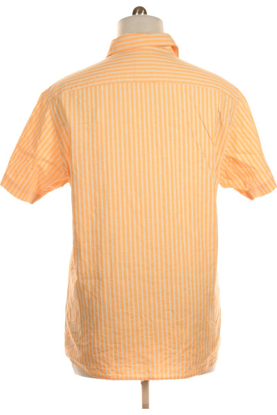 Oranžová Vzorovaná Pánská Košile s Krátkým Rukávem Vel. XL