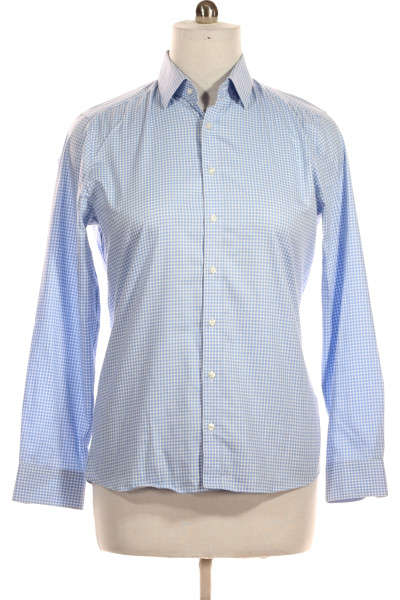 Modrá Vzorovaná Pánská Košile S Dlouhým Rukávem OLYMP Vel. 41