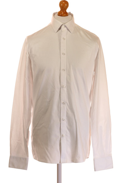 Atraktivná Bílá Pánská Košile Jednobarevná OLYMP Vel.  42