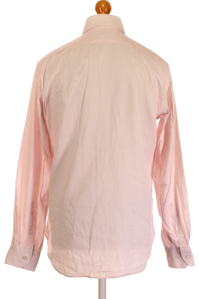 Růžová Vzorovaná Pánská Košile s Dlouhým Rukávem ZARA Vel. 42