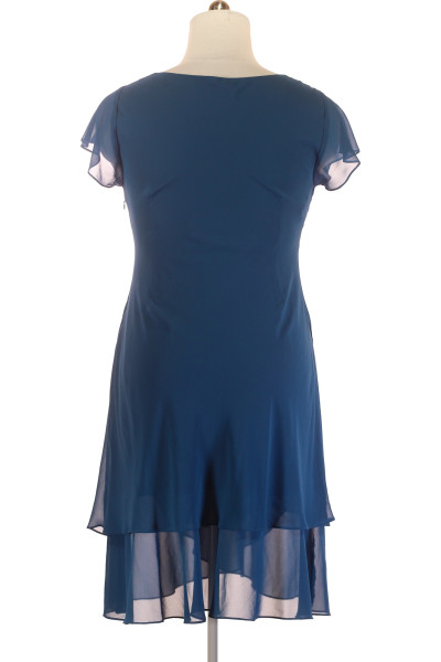 Modré Společenské šaty s Krátkým Rukávem MARCO PECCI