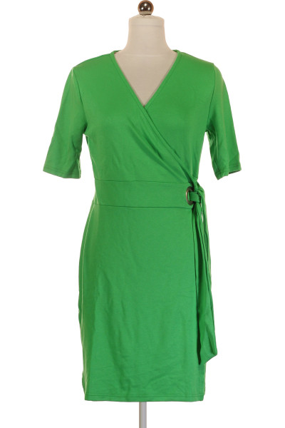 Zelené Páskové šaty S Krátkým Rukávem B.young Vel.  S