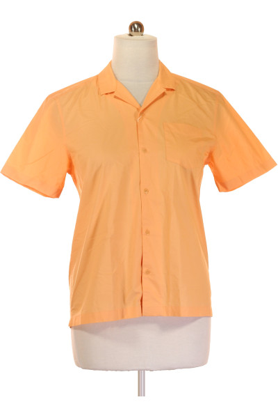 Oranžová Pánská Košile Jednobarevná