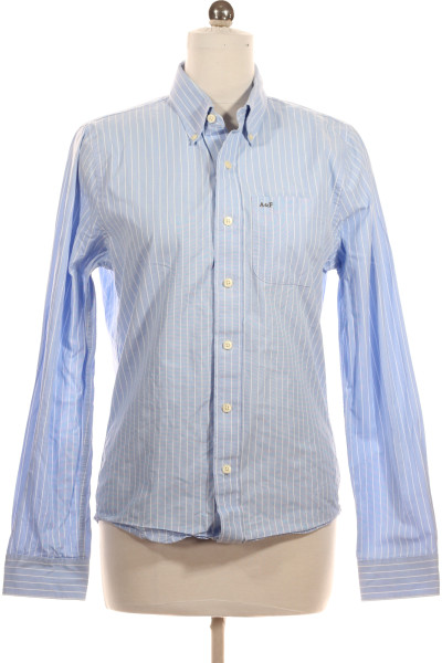 Modrá Vzorovaná Pánská Košile S Dlouhým Rukávem Abercrombie&Fitch Vel.  M