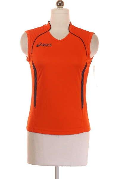 Oranžové Polyesterové Sportovní Dámské Tričko Asics