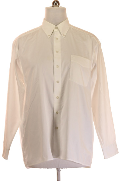 Bílá Pánská Košile Jednobarevná Vel. 44