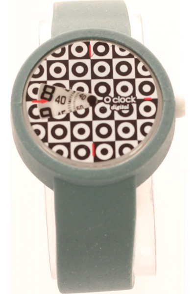šedý náramek o clock se vzorovaným ciferníkem