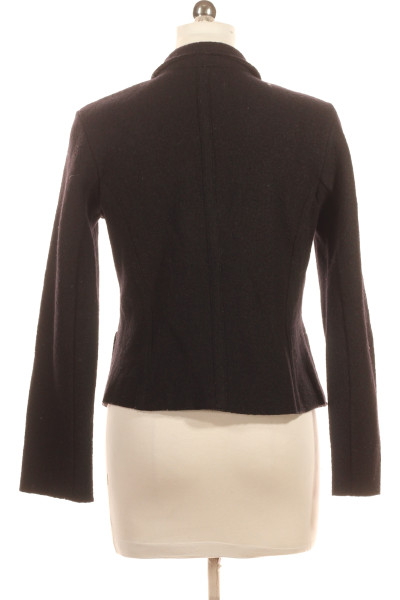 Luana Vlněný Krátký Kabátek Elegantní Černý Slim Fit Podzimní