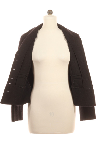 Luana Vlněný Krátký Kabátek Elegantní Černý Slim Fit Podzimní