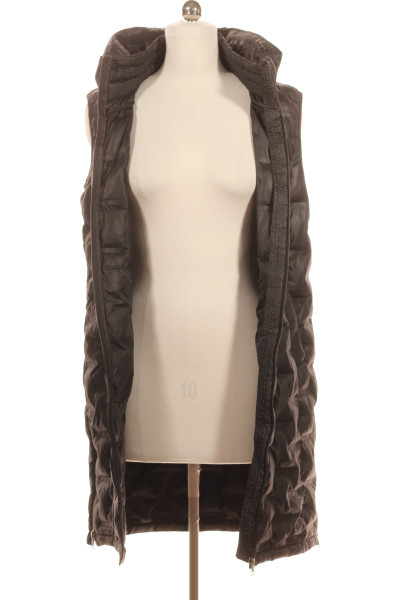Prošívaná vesta s kapucí s.OLIVER, černá, polyester, dámská
