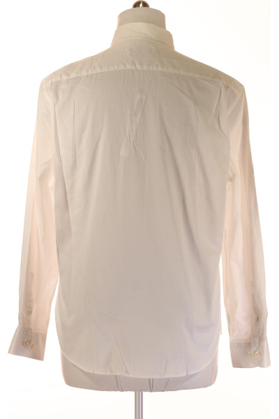 Oslnivá Bílá Pánská Košile Jednobarevná Cortefiel Vel. XL