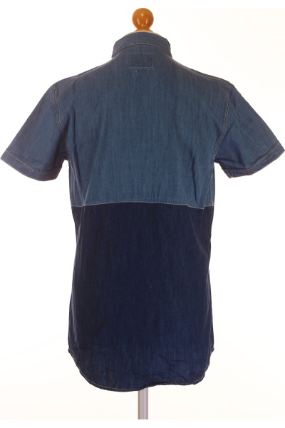 Chladná Modrá Riflová Pánská Košile SPRINGFIELD Vel. 38
