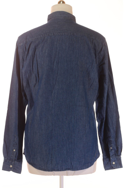 Modrá Riflová Pánská Košile SPRINGFIELD Outlet Vel.  XL