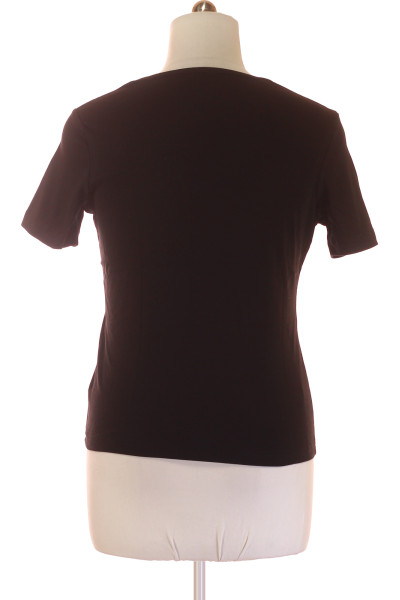 Černé Bavlněné Jednoduché Dámské Tričko s Krátkým Rukávem 