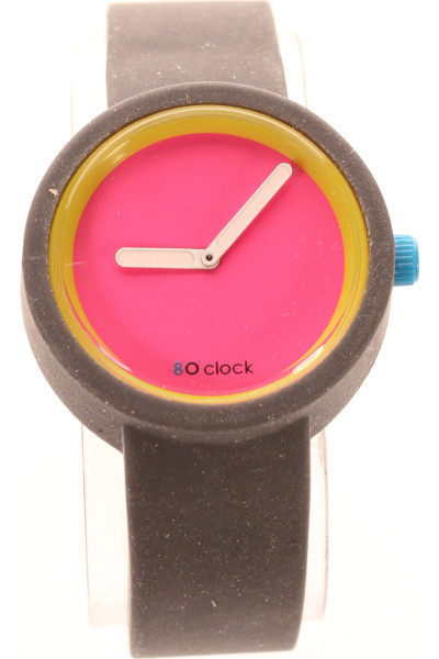 šedý O Clock Náramek S Růžovým Ciferníkem