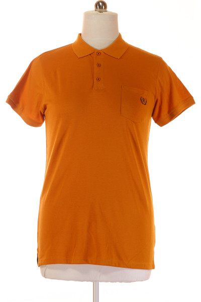 Oranžové Pánské Tričko S Límečkem Vel. L