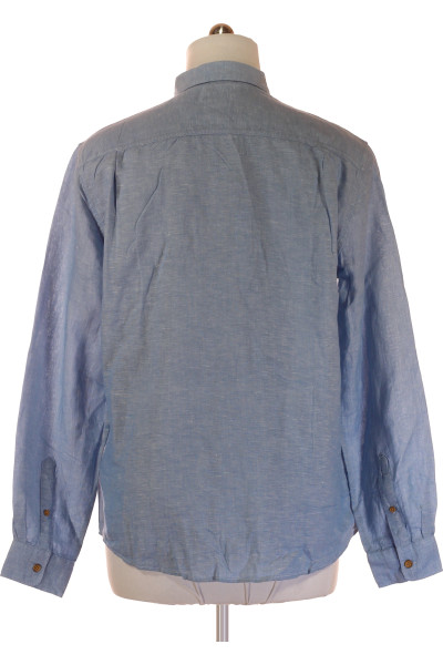 Modrá Lastolová Vzorovaná Pánská Košile s Dlouhým Rukávem SPRINGFIELD