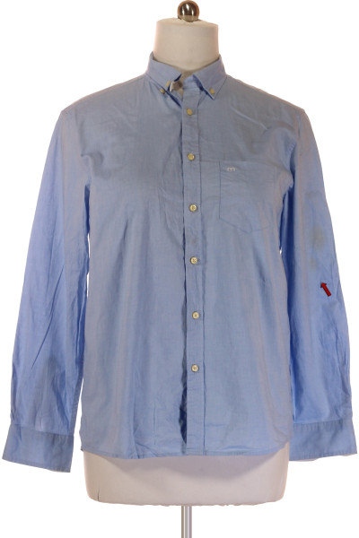 Modrá Pánská Košile Jednobarevná MILANO Vel.  XL