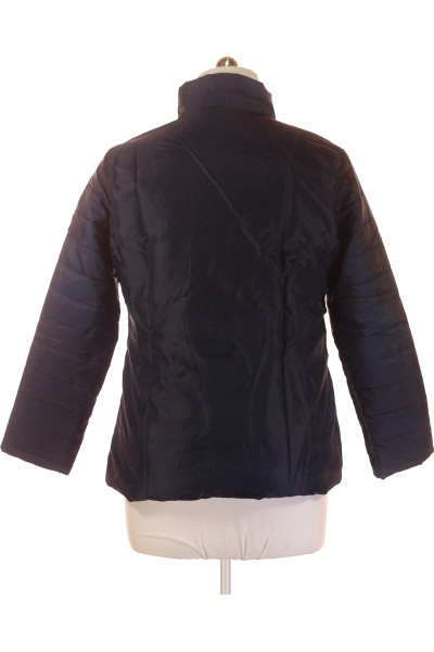 Prošívaná bunda s kontrastním zipem - Elegantní Střih Tmavě Modrá