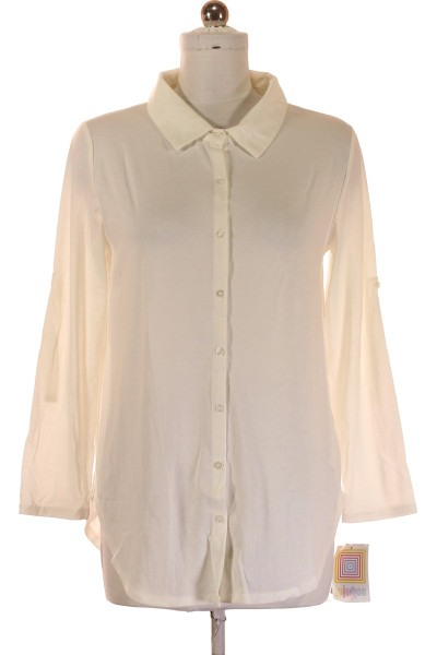 Bílá Polyesterová Společenská Košile S Dlouhým Rukávem LulaRoe