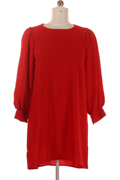 Červené Polyesterové Večerní Šaty S Dlouhým Rukávem PIAZZA ITALIA
