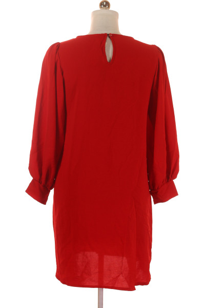Červené Polyesterové Večerní Šaty s Dlouhým Rukávem PIAZZA ITALIA