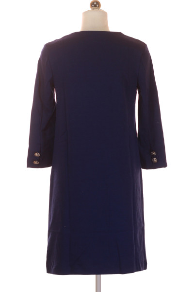 Modré Polyesterové Večerní šaty s Krátkým Rukávem VENCA