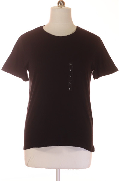 Černé Bavlněné Jednoduché Pánské Tričko S Krátkým Rukávem KIABI