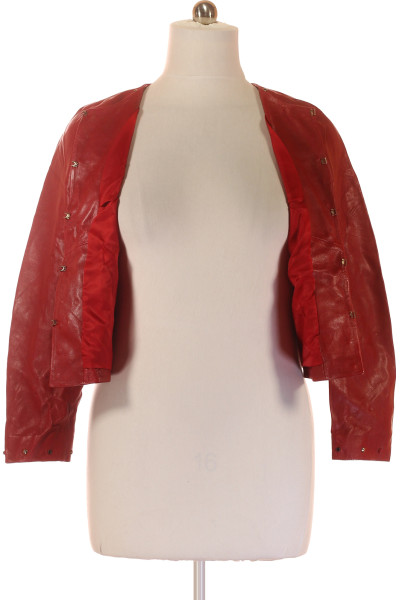 Kožená jarní bunda Pedro del Hierro červená slim fit