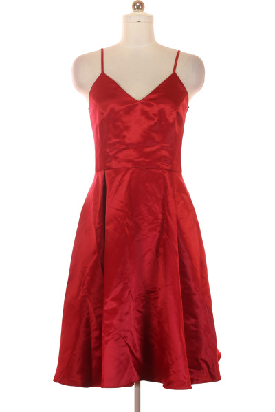 Elegantní Červené  Šaty S Ramínky Swing Vel. 44