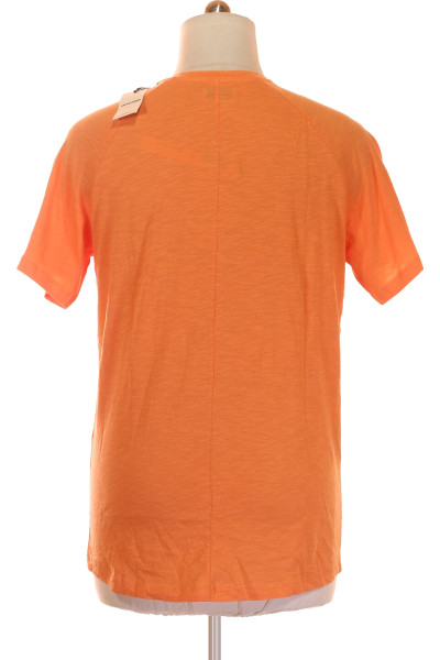 Jednoduché Pánské Tričko Oranžové JACK & JONES Vel. L