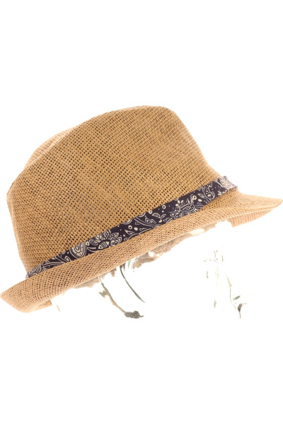 Pánská slaměná klobouk s páskem Fedora