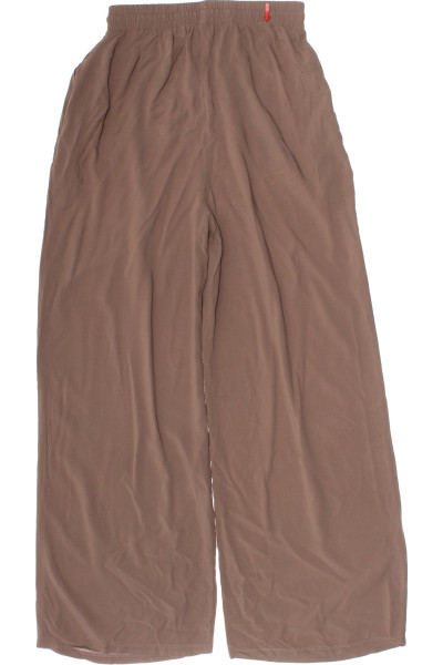 Dámské hnědé volné kalhoty s elastickým pasem